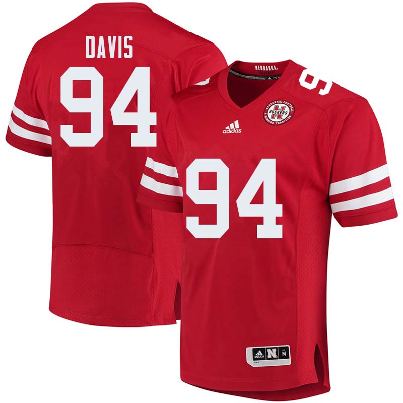 Men #94 Khalil Davis Nebraska Cornhuskers College Football Jerseys Sale-Red